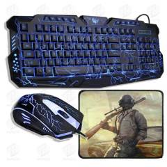 GN - Kit Gamer Teclado  Mouse  Pad Luces Led