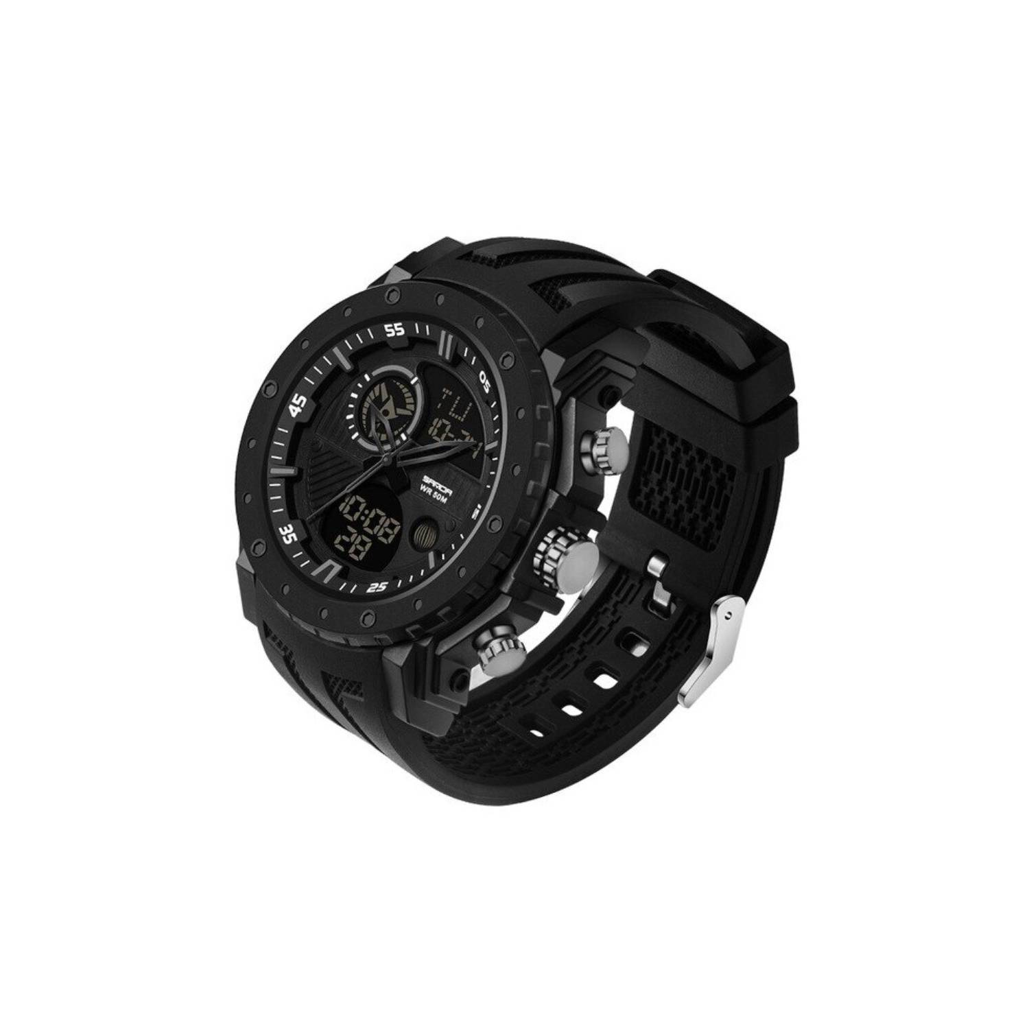 Reloj Hombre Deportivo SANDA 6030 Negro Digital-Análogo
