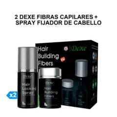 GENERICO - 2 Dexe Fibras Capilares + Spray Fijador de Cabello