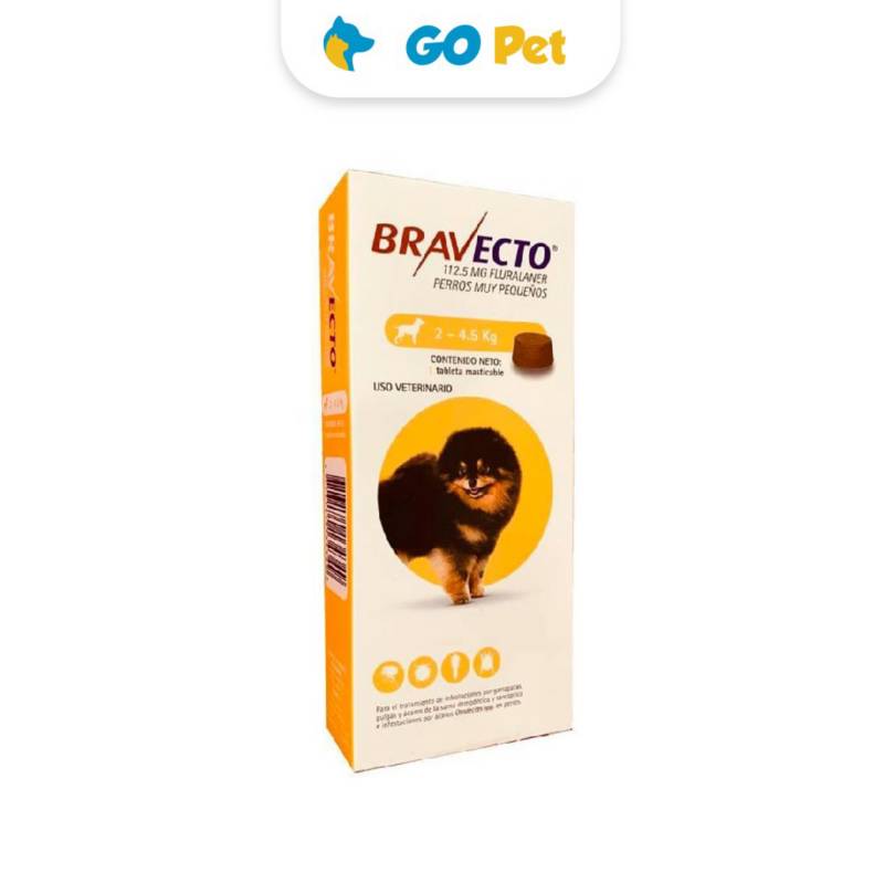 BRAVECTO - Bravecto Antipulgas para Perro Masticable 2.0 a 4.5 Kg