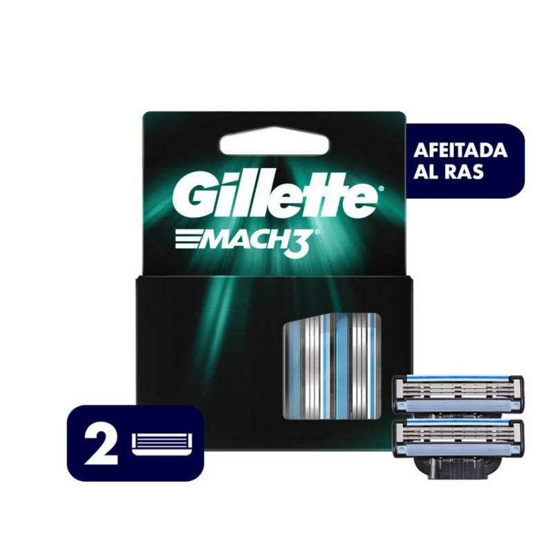 GILLETTE - Gillette Mach3 Cartuchos para Afeitar 2 unidades