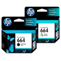 HP - Kit De Cartuchos Hp 664 Color (F6v28al) Y Negro (F6v29al)