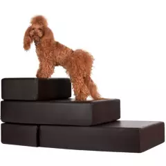 KIKUPET - Escalera para perros marrón de 3 pasos - kikupet