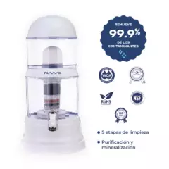 NUWA - Filtro Purificador de agua Bidón purificador 14 Litros - Blanco