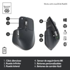 Mouse Logitech Mx Master 3S Multi dispositivo - BluetoothUSB Grafito