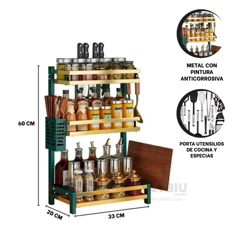 GENERICO Organizador Rack De Especias Cocina Rack Multifuncional