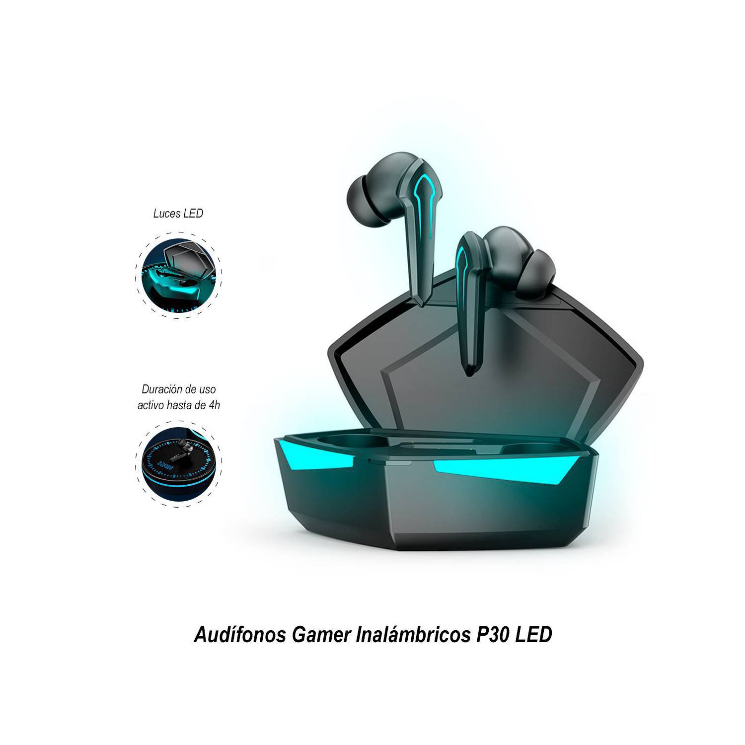 Auriculares Inalámbricos Bluetooth Gamer Luces Led