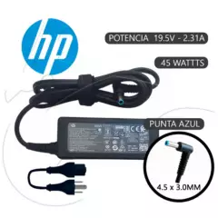 HP - Cargador Laptop HP ( Punta Azul ) 19.5v -  2.31A - 45W