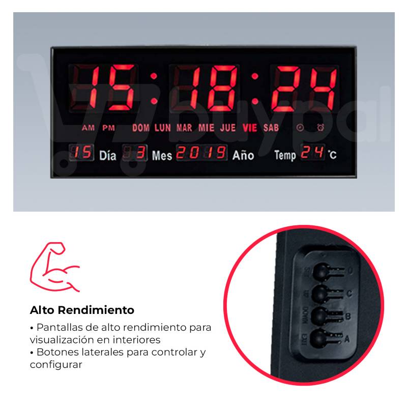 Reloj Digital Led De Pared - Andina Distribuidora