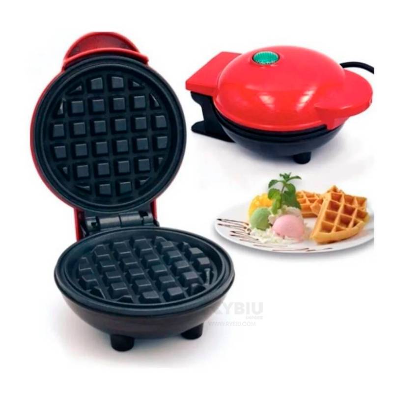 Mini Maquina para hacer Waffles Rojo