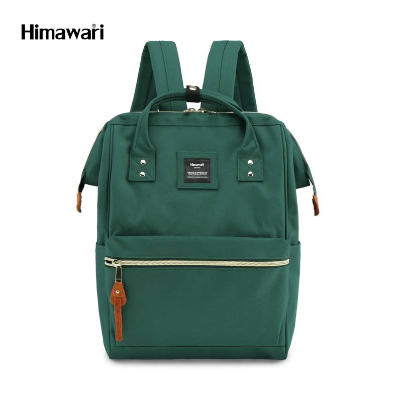 Himawari - Mochila multibolsillos porta laptop con USB - Verde Claro