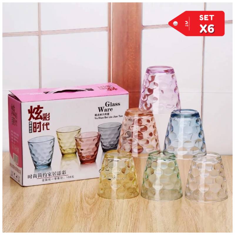 Set De Vasos De Cristal Chic Fantasy Swg2024 Color Transparente 6 Piezas