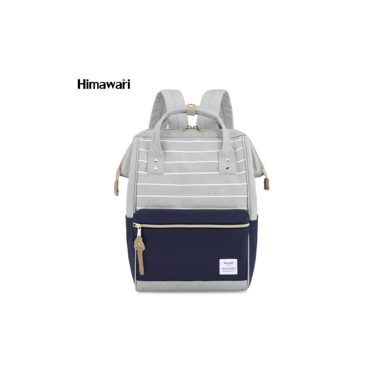 Himawari - Mochila multibolsillos porta laptop con USB - Caqui y Gris  HIMAWARI
