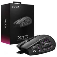 EVGA - Mouse Gamer EVGA X15 MMO 8K Wired 16K DPI Ergonómico - 904-W1-15BK-K3