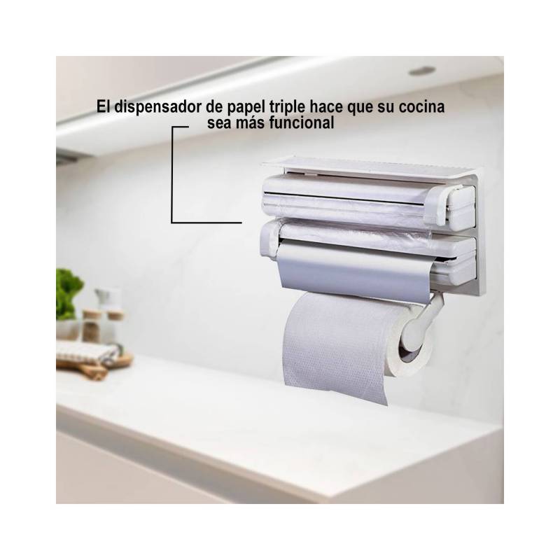 Dispensador de Papel Toalla 3 en 1+Aceitera Cubierta Acero 300ml