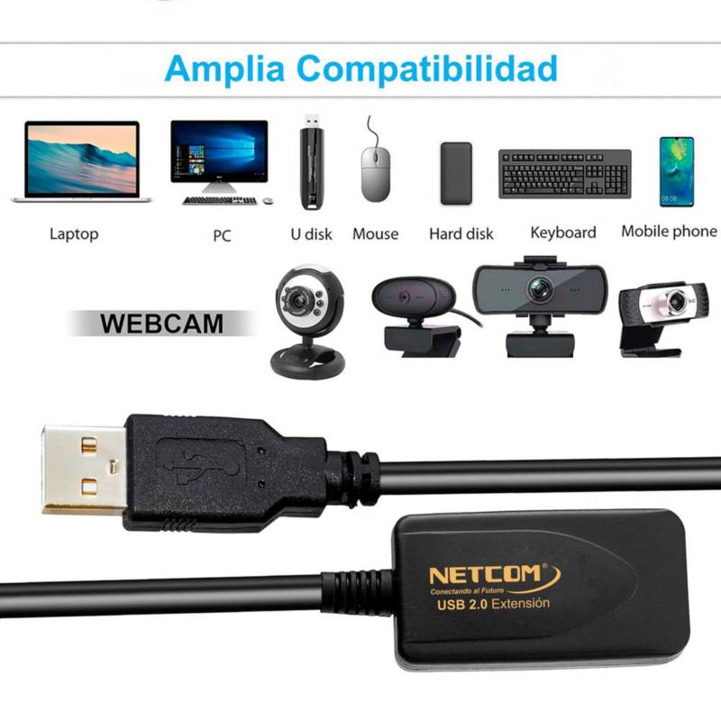 Cable Extensión Usb 2.0 Macho A Hembra 3 Metros - Negro GENERICO