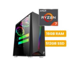 CPU AMD RYZEN 7 5700G, RAM 16GB, DISCO SSD 500GB