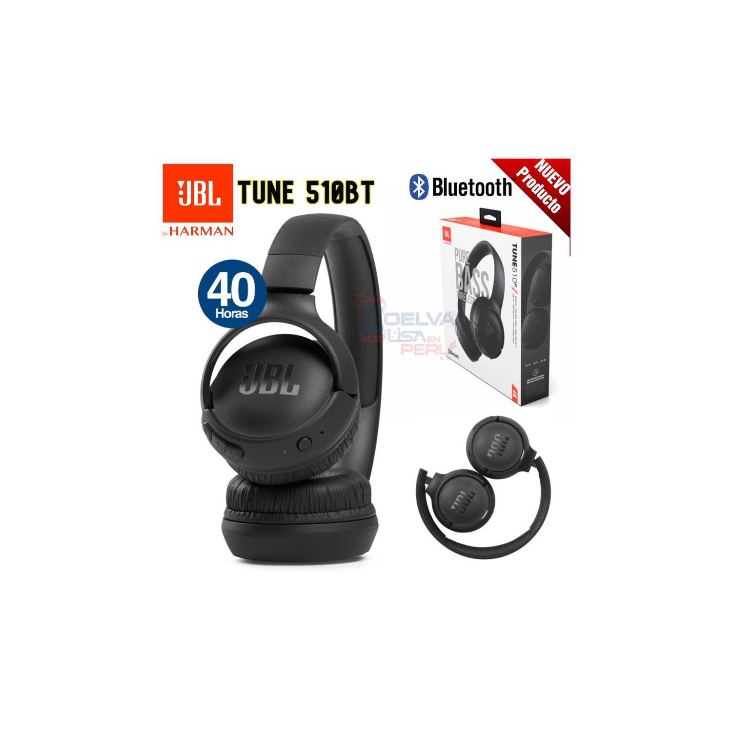 Audífono Bluetooth Premium JBL Tune 510BT Inalámbricos Viajero - Negro JBL