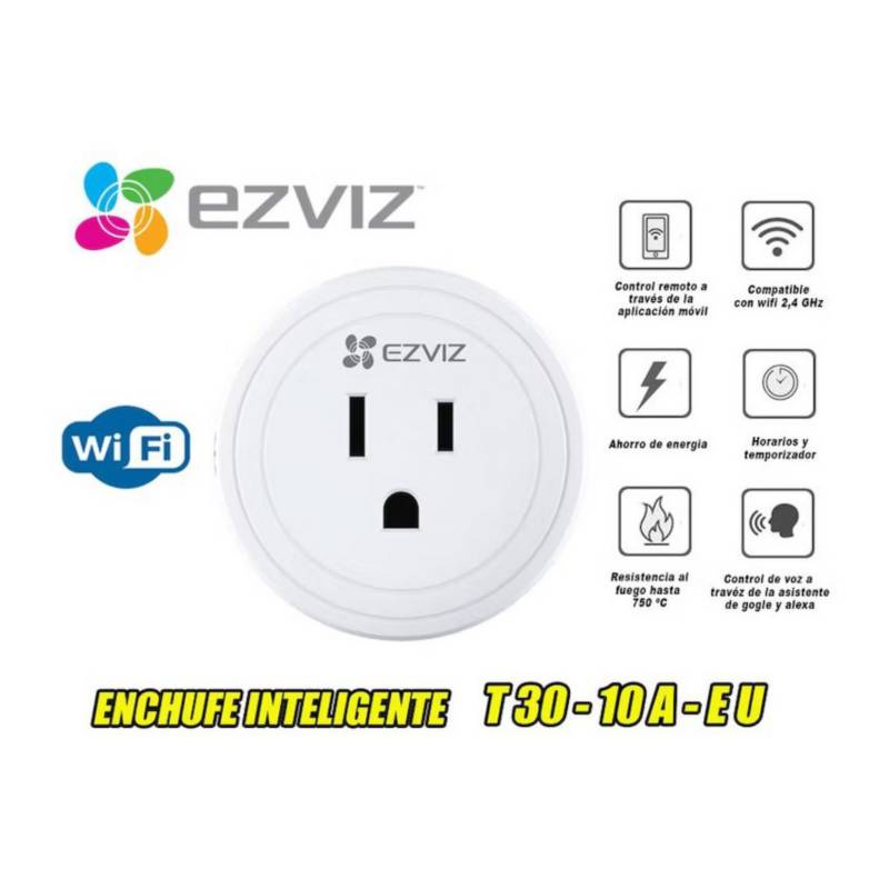 Ezviz enchufe inteligente t30 smart wifi compatible alexa EZVIZ | falabella.com