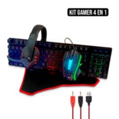 CC GROUP - Kit Gamer 4 en 1 - Teclado + Mouse +Audífono + Pad