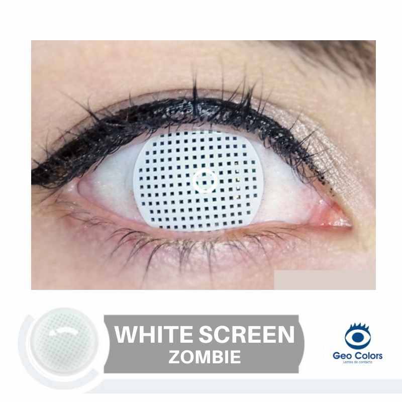LUNA - Halloween Zombie Blanco White Screen Lentes de contacto