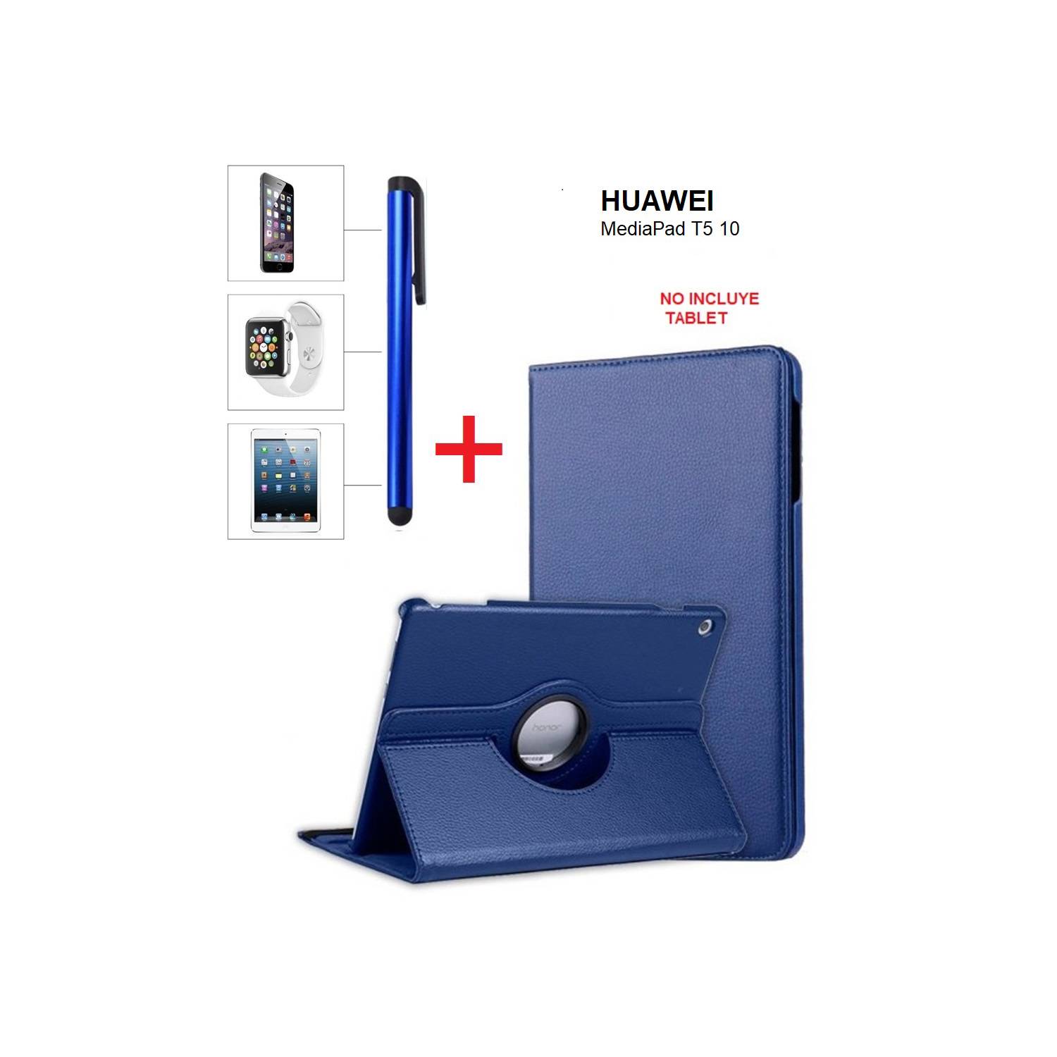Funda - Huawei MediaPad T5 10.1 Giratorio Azul Antishock GENERICO