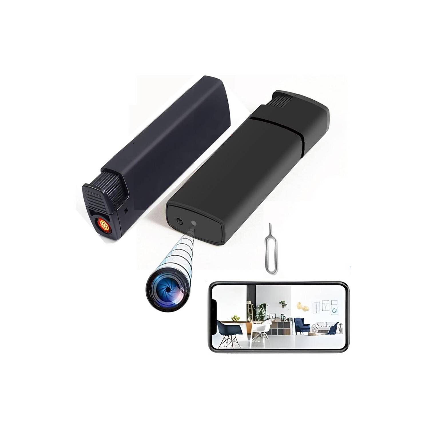 Mini Camara EspIa HD Encendedor Real Electrónico, prende cigarros, Aud–  GDLCamaras