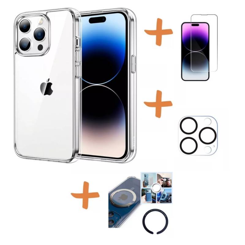 Funda case protector iphone 14 PRO MAX magsafe magnetico + mica vidrio A  BRAND