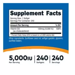 NUTRICOST - Vitamina D3 5000 iu Importada