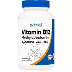 NUTRICOST - Vitamina B12 2000 Cianocobalamina Mcg Importada Capsulas