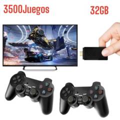 OEM - Consola Videojuegos + 3500Juegos + 2 Mandos Inalámbrica Game Stick