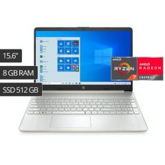 Laptop hp ryzen 7 15.6" 512gb 8gb / lector de huella / 15-ef1020la