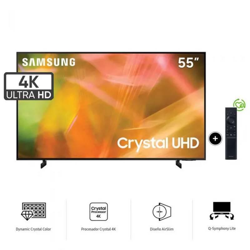 SAMSUNG - TELEVISOR SAMSUNG CRYSTAL UHD 4K 55 SMART TV UN55AU8000GXPE