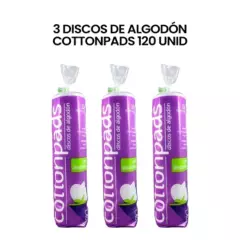 GENERICO - 3 Discos de Algodón Cottonpads 120 UNID