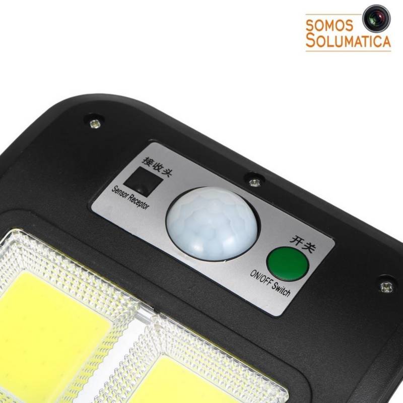 Lámpara Foco Luz Led Solar con Sensor de Movimiento Recargable Blanco SEISA