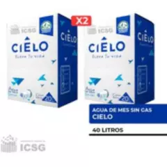 CIELO - Caja Agua Cielo de Mesa x2 und sin Gas 20 Litros c/u