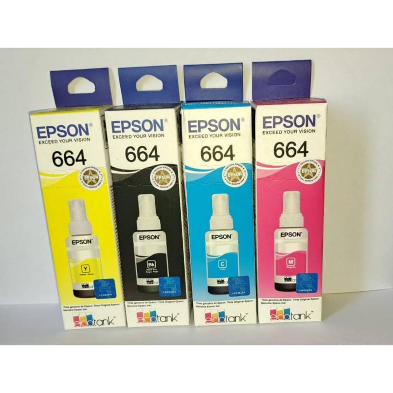 EPSON - set 4 tintas epson T664 sistema continuo L395 L380 L575 L555