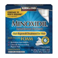 KIRKLAND SIGNATURE - Minoxidil ESPUMA Kirkland 5% caja sellada 6 frascos- barba y cabello