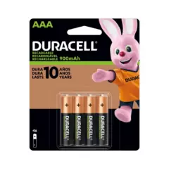 DURACELL - Pilas Recargables Duracell AAA de 900 mAh (4 unidades)