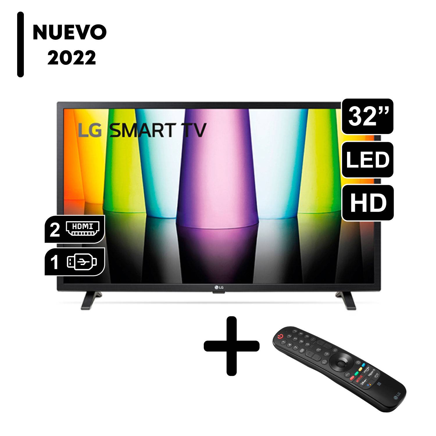 Lg televisor led 32 hd smart tv 2022 32lq630bpsa + control magic