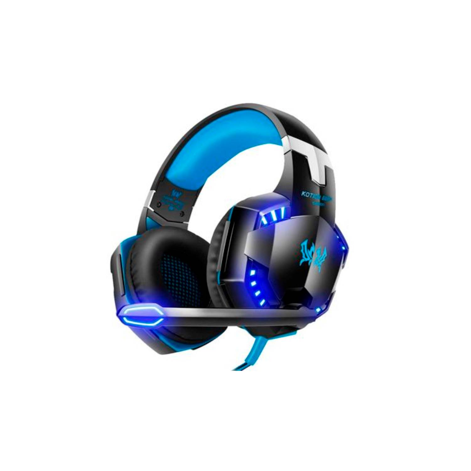 Klack Auriculares Gaming LED para PS4/PC/Xbox Azul