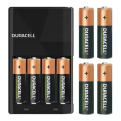DURACELL - Kit Cargador Duracell con 8 pilas AA 2500 Recargable Duracell
