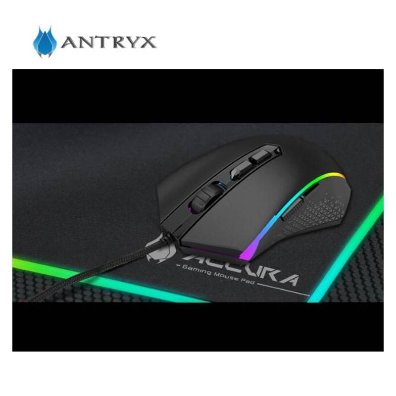 MOUSE PAD GAMER ANTRYX ACCURA 33 LUCES RGB, 33X26CM (AMP-1200RGB) ANTRYX