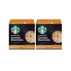 NESCAFE DOLCE GUSTO - Capsula de café Starbucks Caramel Macchiato 12 Capsulas (X2)