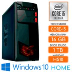 INTEL - CPU Intel CORE i5-10400 , RAM 16GB , SSD 1TB , Windows 10 350w computadora PC