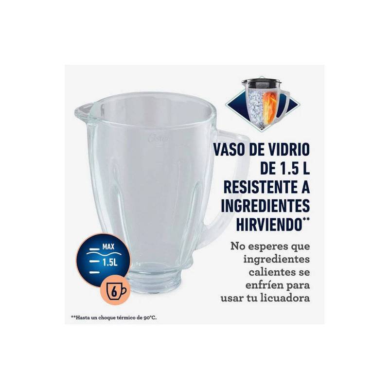 Licuadora vaso de vidrio 3vel cromada 700w