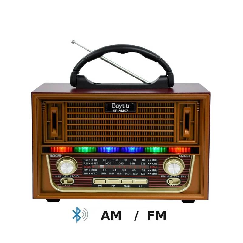 Radio Portatil AMFM Retro Vintage Parlante Bluetooth Mp3 Recargable  GENERICO