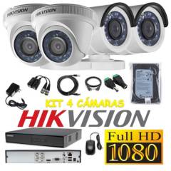 HIKVISION - kit 4 Cámaras Seguridad FULLHD Hikvision 500gb