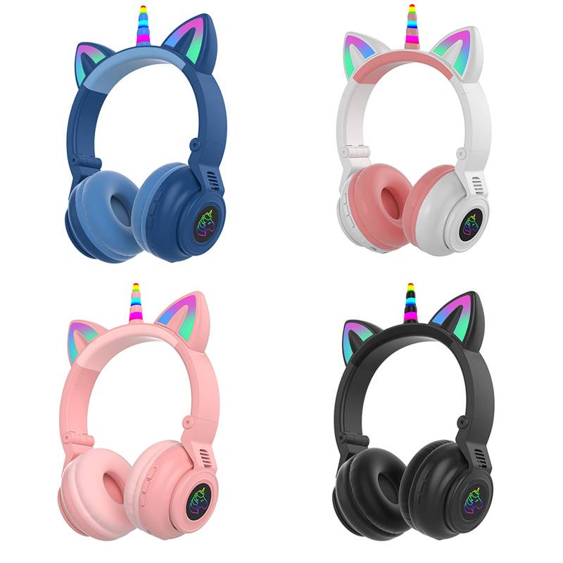 Negro - Auriculares inalámbricos con Bluetooth para niños y niñas