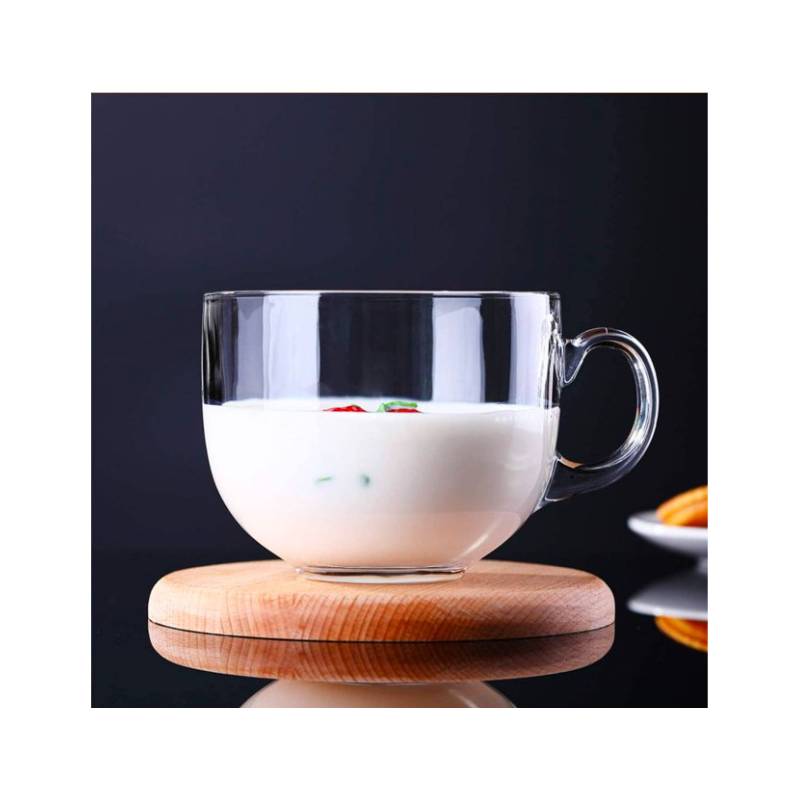 Tazas de té de vidrio con mango de acero inoxidable, tazas de café  transparentes de 7 onzas, juego d…Ver más Tazas de té de vidrio con mango  de acero